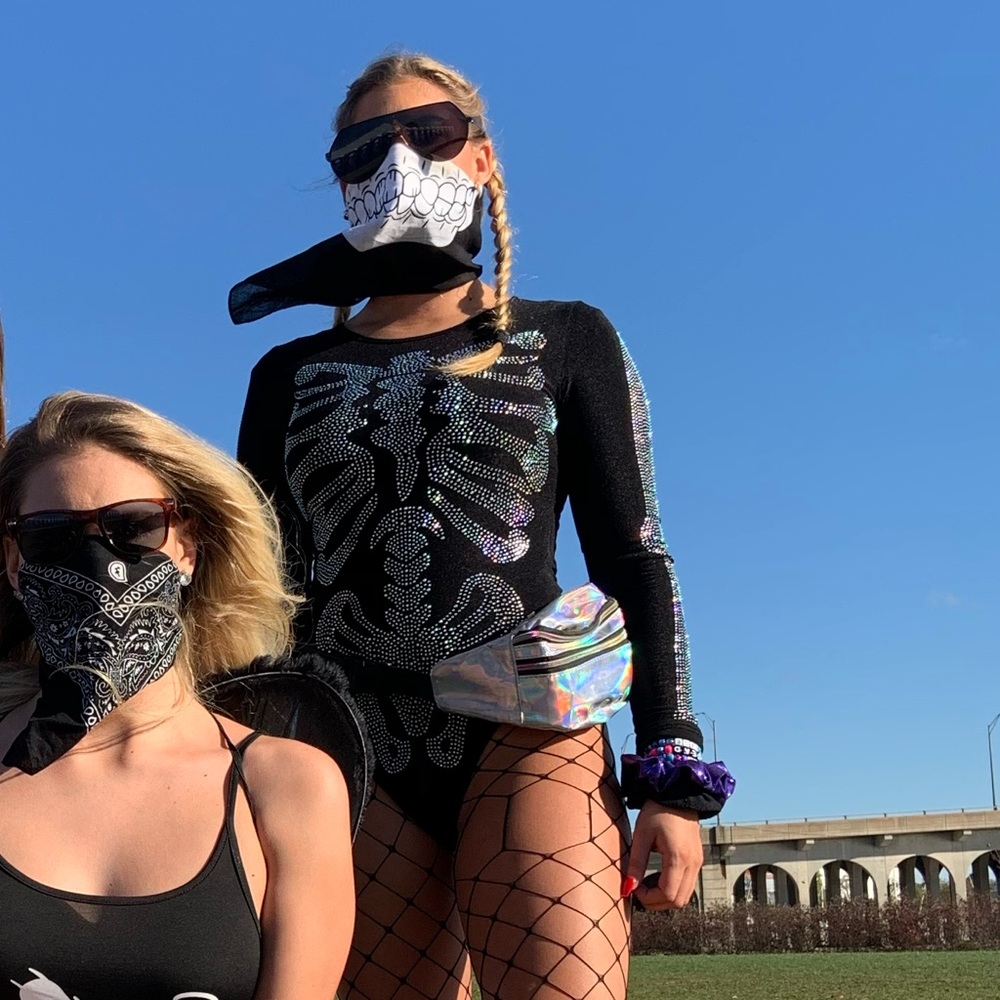 Windsor Rhinestone Skeleton Bodysuit | Rave + EDM Outfit | Halloween | Festival